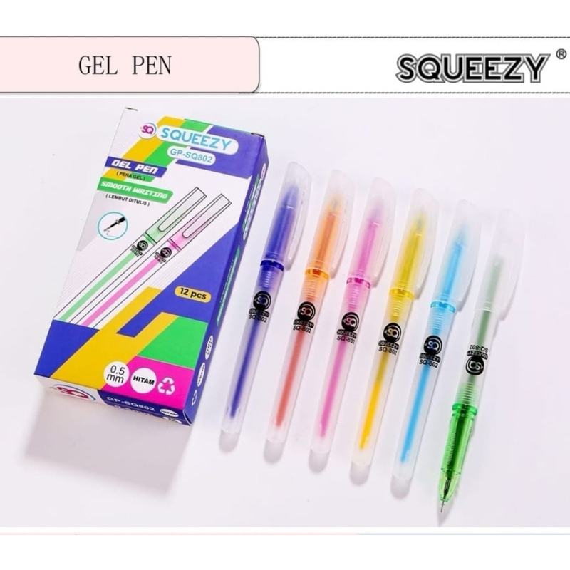

Pulpen Gel Squeezy SQ-802 (1 Lusin)