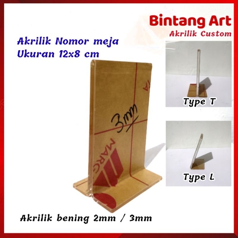 

Akrilik nomor meja 12x8 cm / nomor meja cafe restaurant / tag nomor meja