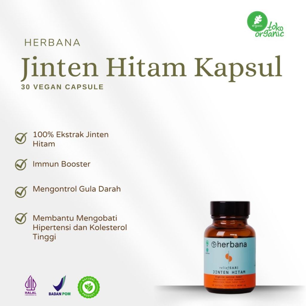 Herbana Relief Sari Jinten Hitam (30 VCaps) | Habbatusauda Vitamin untuk Daya Tahan Tubuh, Jinten Hi