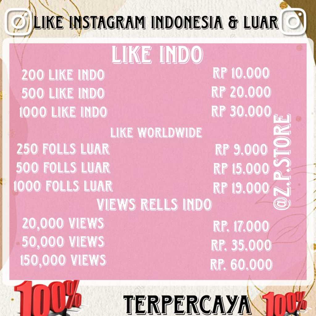 LIKE VIEW INSTAGRAM INDONESIA PROSES CEPAT BERGARANSI TERMURAH