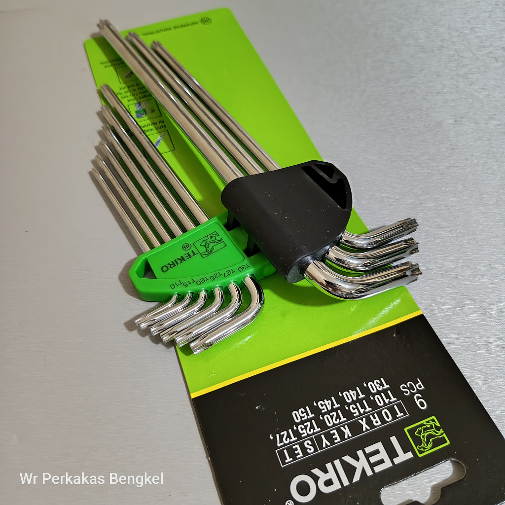 TEKIRO Kunci L Bintang 1 Set Lengkap - Kunci L Set Torx Key Set 9 Pcs Ready Kunci L Bintang Lubang