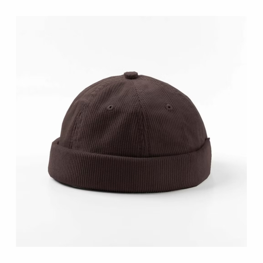 Peci Beanie Miki Hat Peci Corduroy Beanie Corduroy Miki Hat Corduroy Peci Miki Hat Coklat Tua
