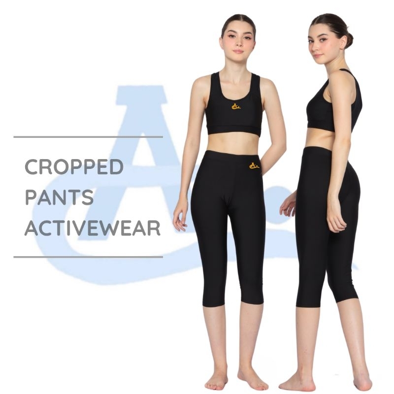 Active Sports Cropped Crop Pants Highwaist Legging - Celana Olahraga Sport Running Gym Pilates Senam