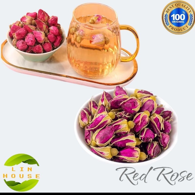 

Red Rose Tea-Teh Bunga Mawar Merah Kering Grade A perPack