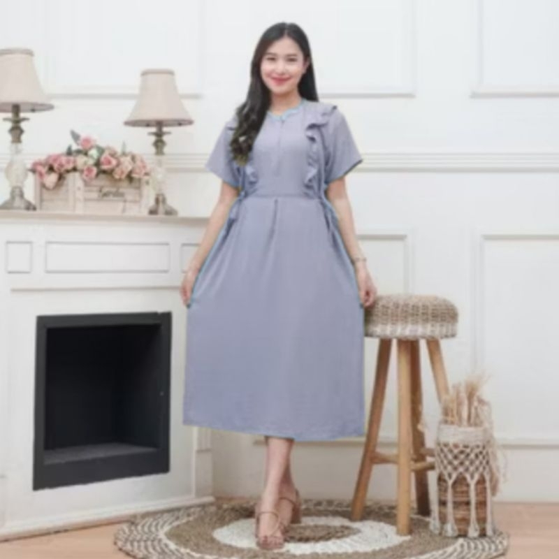 Dress Aini Crinkle Airflow Premium Baju santai wanita Daster Kekinian