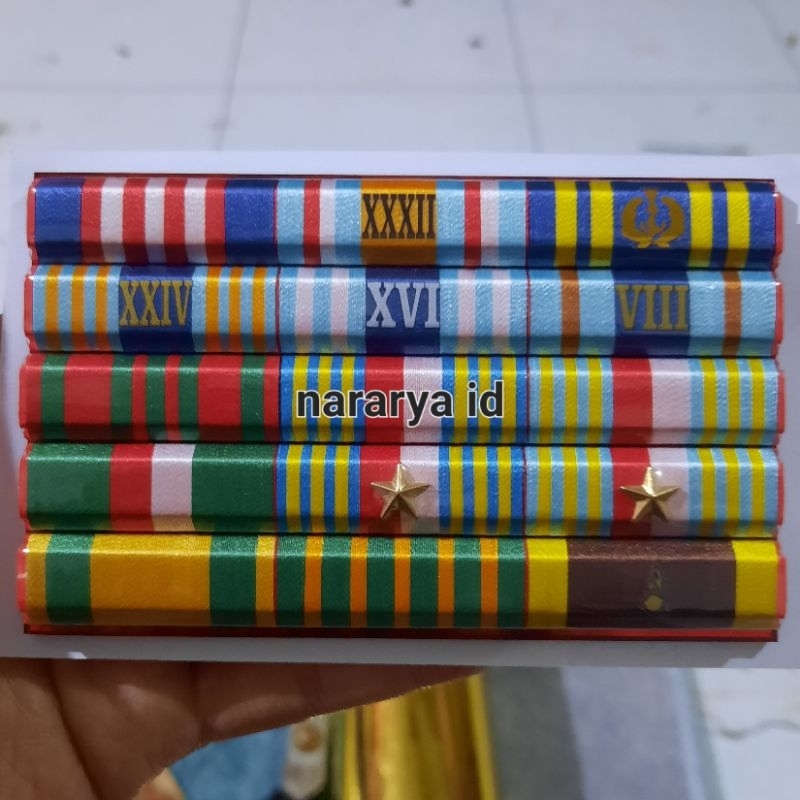 [NARARYA ID] Pita Tanda Jasa Satya Lencana PDH TNI AD AL AU ASN PNS POLRI Pramuka Polisi Menwa