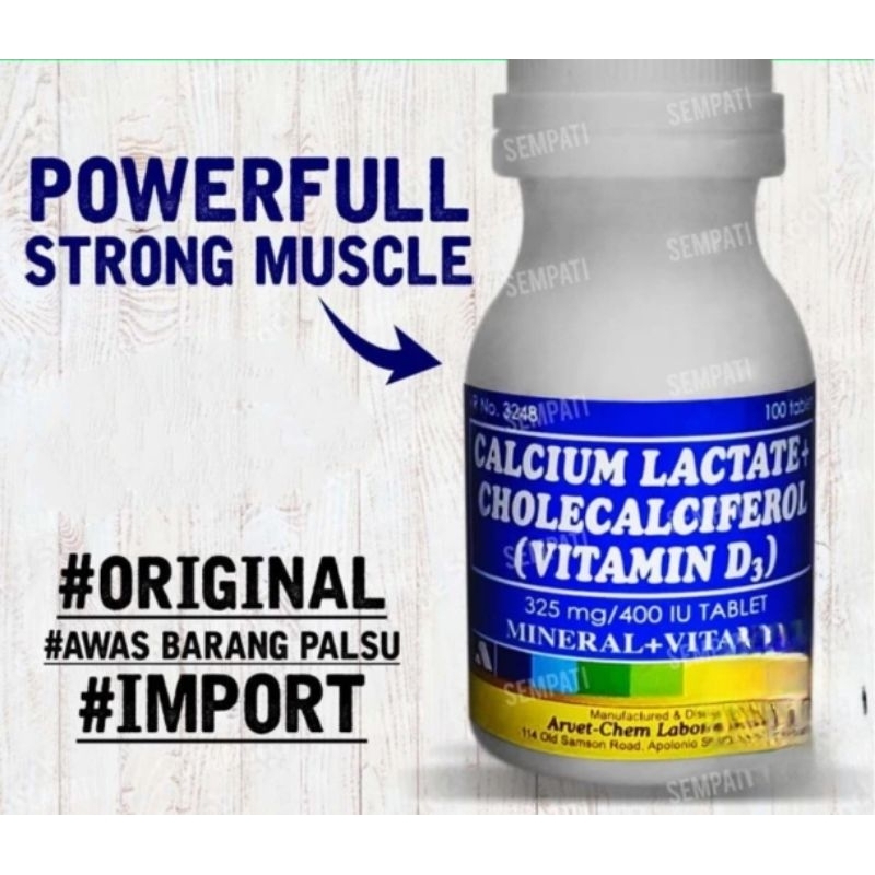 CALCIUM LACTATE D3 VITAMIN OBAT PENGUAT TULANG KALSIUM AYAM PENGUAT PUKUL