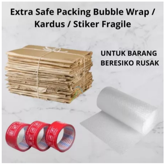 

Extra Safe Packing Bubble Wrap / Kardus / Stiker Fragile (Tambahkan sesuai jumlah order!)