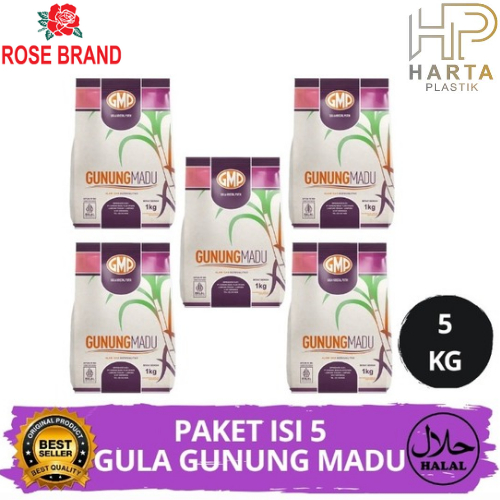 

Paket isi 5 - Gula Gunung Madu GMP 1 Kg x 5 pcs / Kemasan Pouch / Gula Kristal Putih