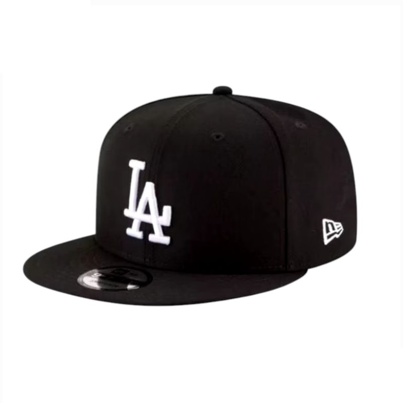 Topi Pria Snapback Hip-hop model Build Up/Built Up Bahan Tebal Cod - LA bordir putih