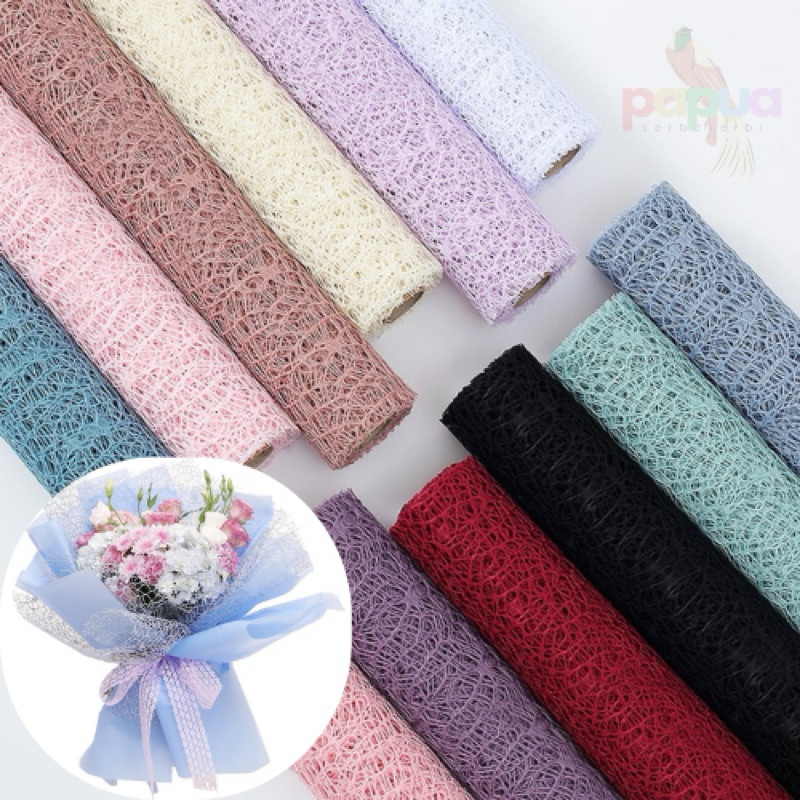 

Flower Mesh Korean Jaring Wrapping Bucket | PAPUA SERBA SERBI