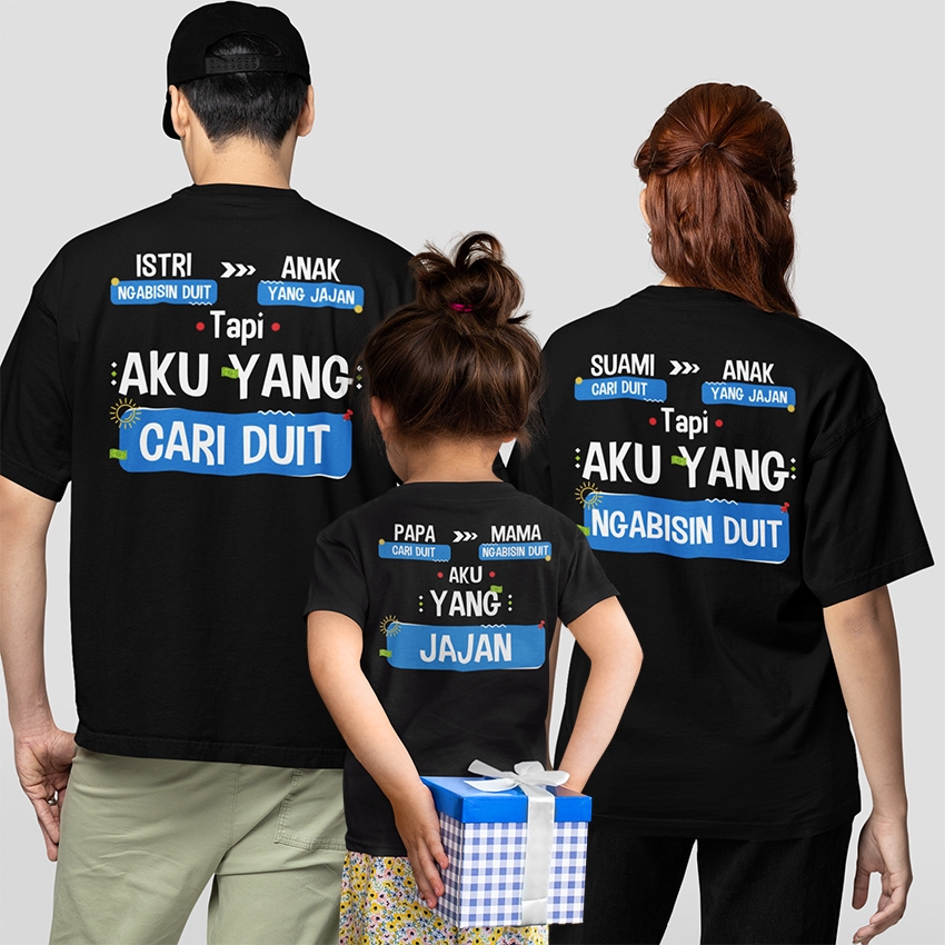 KAOSBRO - Kaos CARI DUIT - NGABISIN DUIT - JAJAN ANAK  - 100% Cotton Combed - Kaos Keluarga - Kaos U