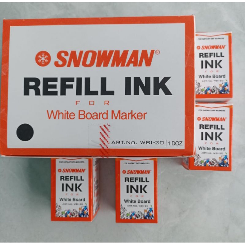 1 Pak Refill Tinta Snowman Whiteboard / Refill Ink Whiteboard Snowman WBI-20
