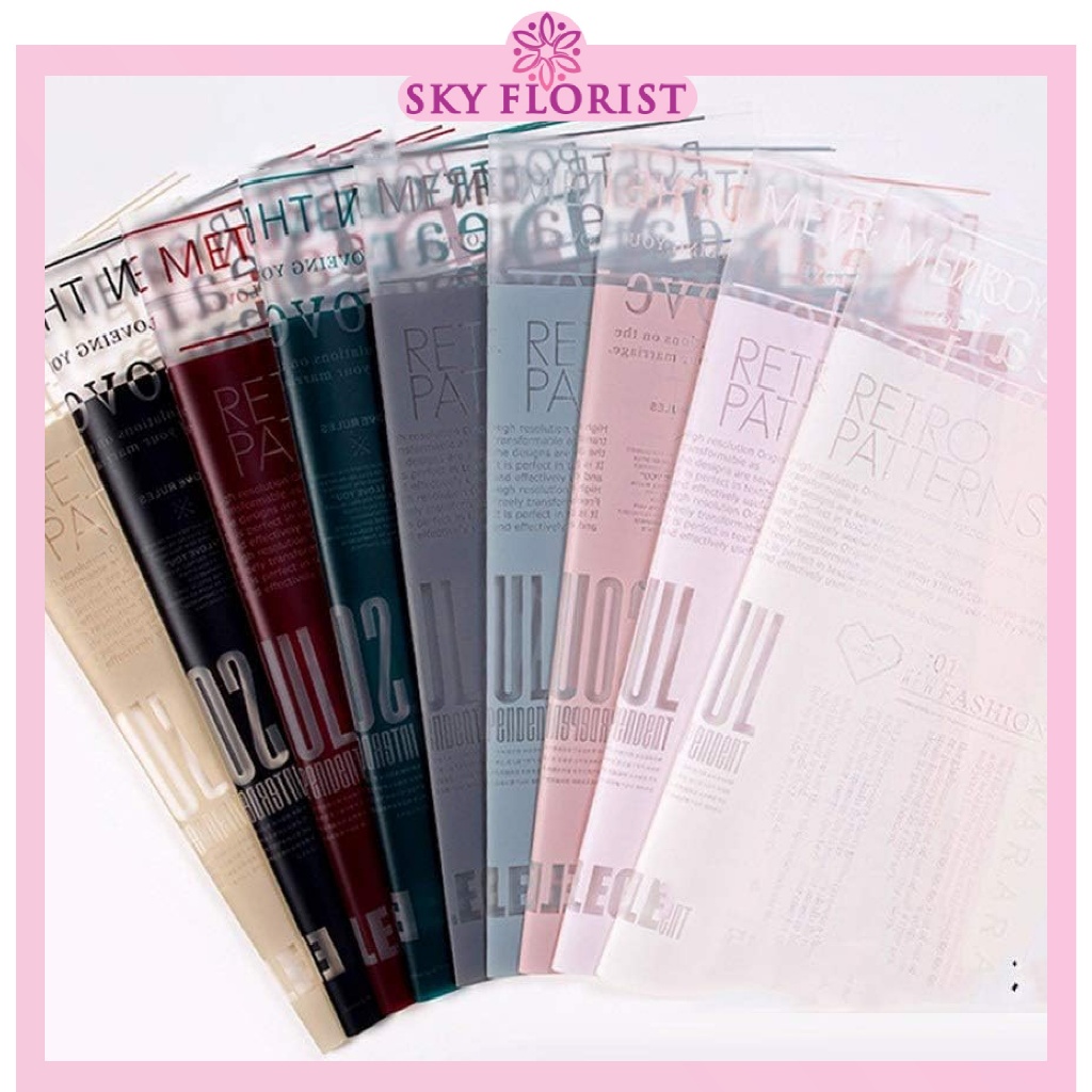 

20 Lembar Kertas Buket Bunga Transparan Cellophane Flower Wrapping Letter Waterproof KB6058