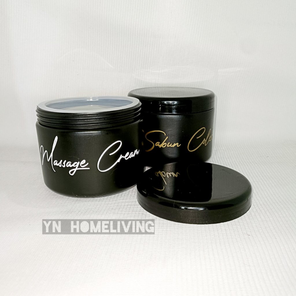 Jar wadah lulur sabun colek creambath black free label premium