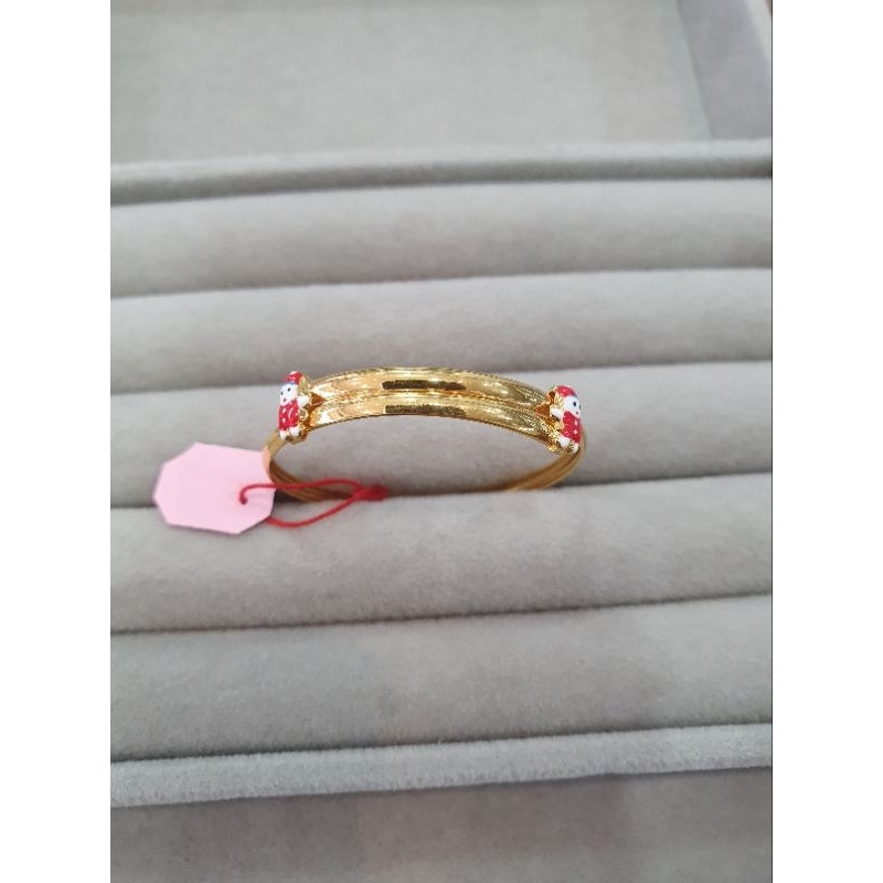 gelang anak stelan warna emas asli kadar 700