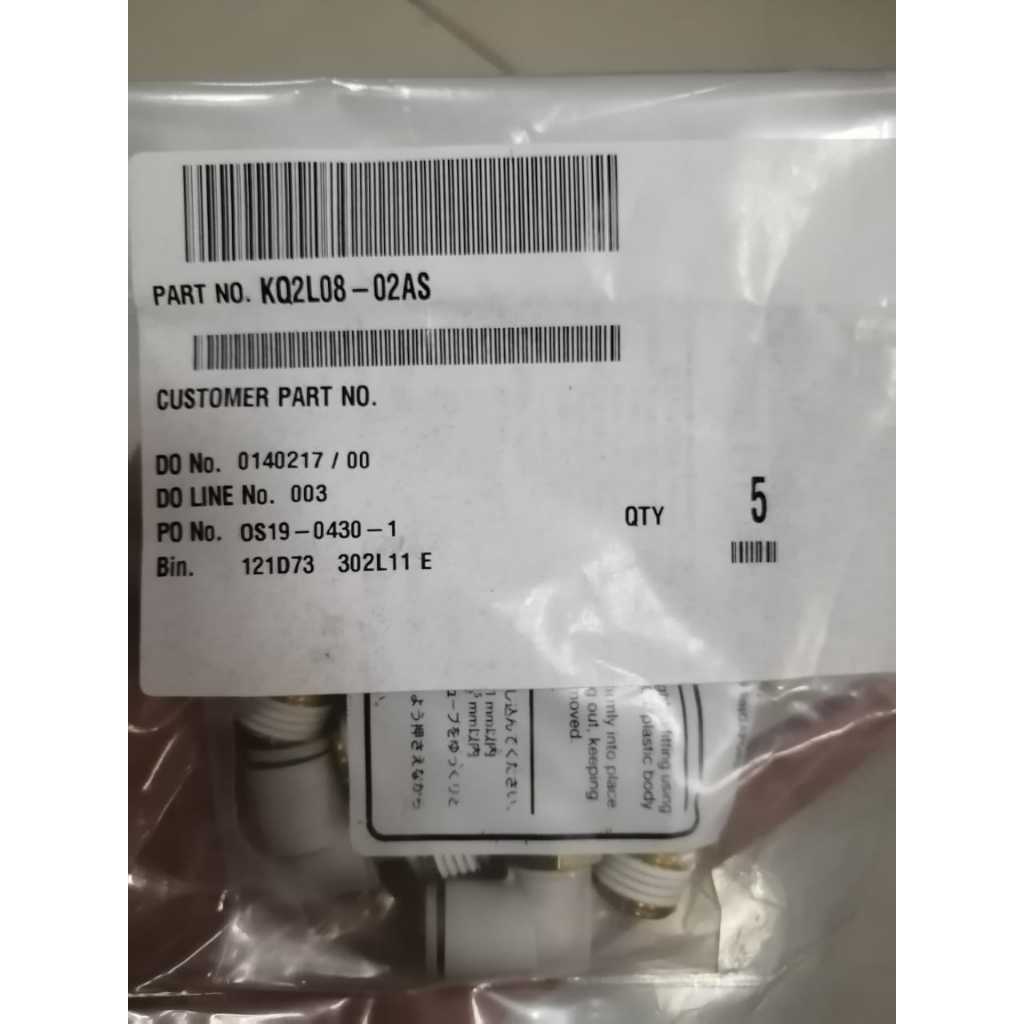 FITTING PNEUMATIC KQ2L08-02AS / FITTING SMC TYPE L