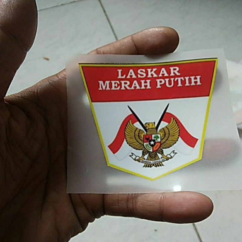 

sablon setrika dtf stiker sablon kaos logo ormas laskar merah putih isi 3 pcs