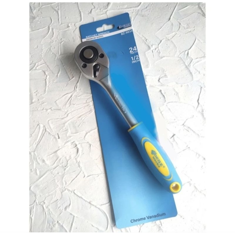 BENZ BZ9834 Gagang Kunci Sok Rachet 1/2" 24T Ratchet Handle Wrench Shock 24 T Kunci Handle Stang Soc