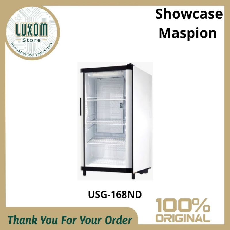 Showcase Maspion USG-168/Showcase Maspion/Showcase /lemari pendingin/Maspion