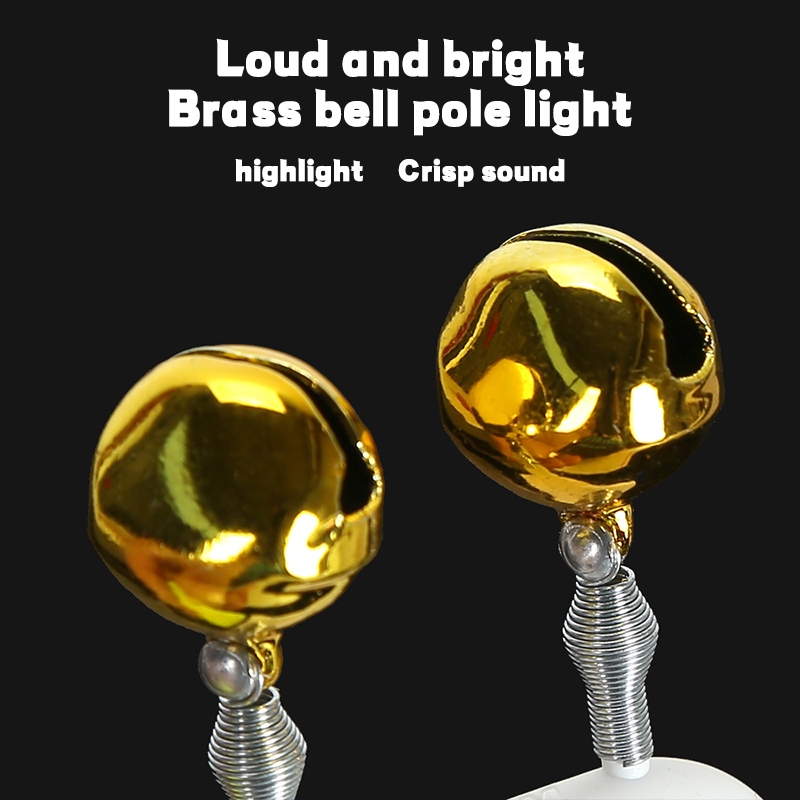 Mer Bel Pancing + Lampu Lonceng Bel Alarm Joran Jepit Pancing Double Sensitif Lonceng Pancing