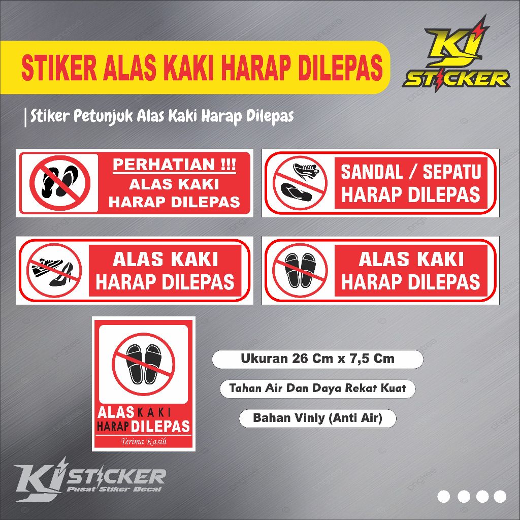 

KJ STIKER Promo Stiker alas kaki harap dilepas / Stiker alas kaki harap dilepas / Stiker alas kaki / Stiker Batas Suci / Stiker Mesjid / Stiker Mushola / bahan vinyle anti air