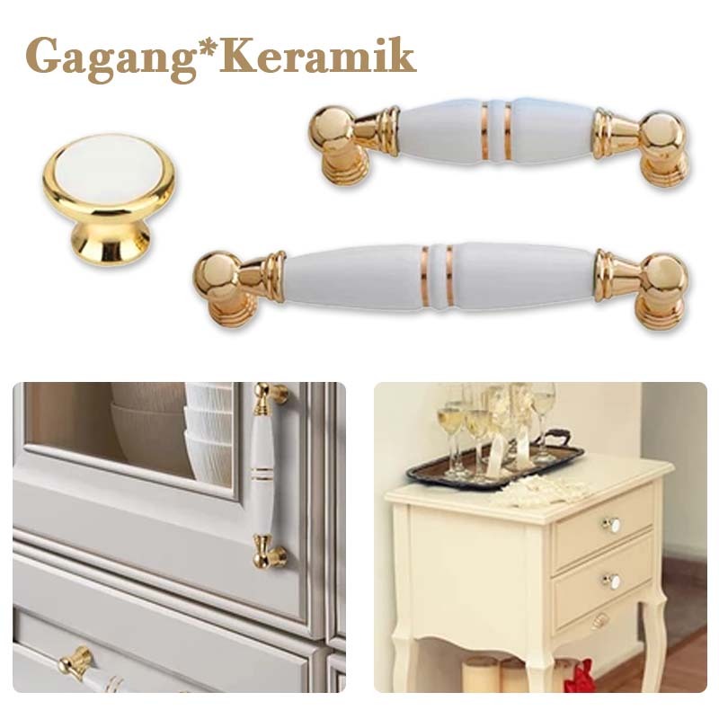 【COD】Gagang Pintu Keramik Ceramic Handle Minimalis Tarikan Keramik Hendel Pintu Lemari Ceramic Bulat