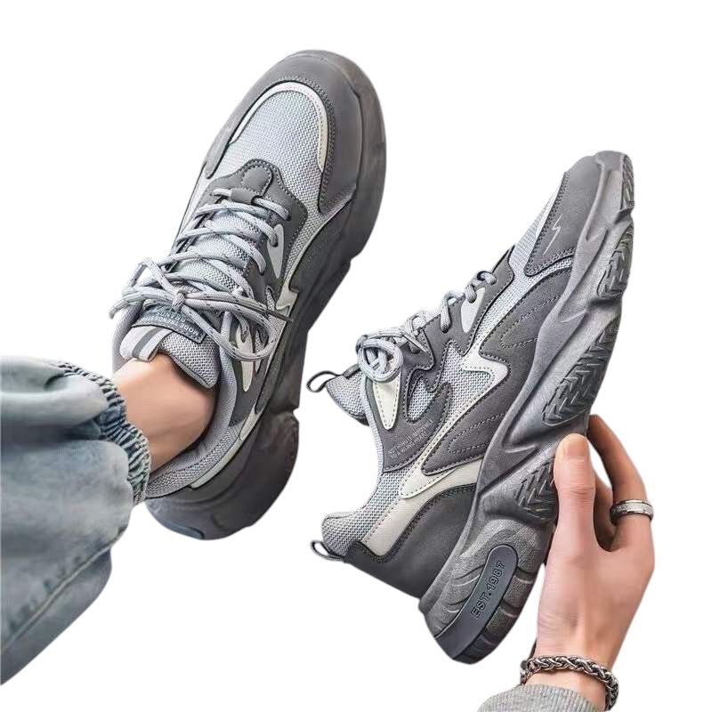 Sepatu Kets Sneakers Kasual Pria Grey Import Quality