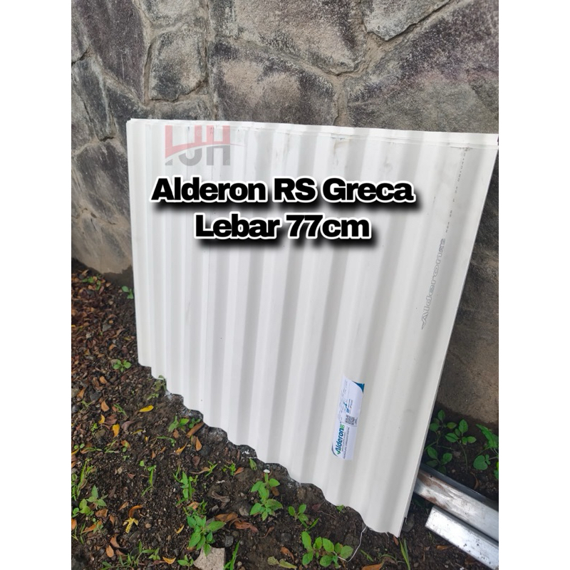 Alderon RS greca lebar 77cm. Alderon satu layer. atap Alderon tebal 1,2 mm upvc