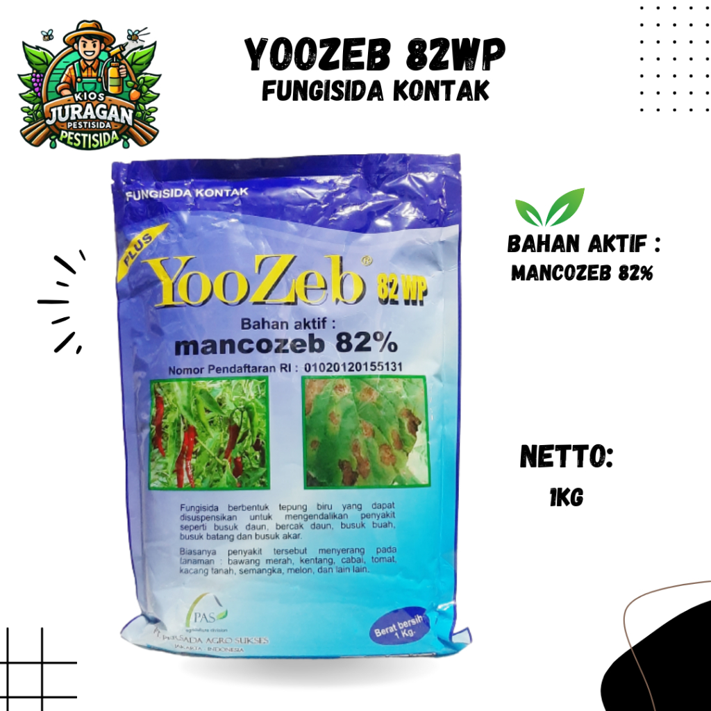 YOOZEB BLUE 82WP 1KG FUNGISIDA MANKOZEB BIRU