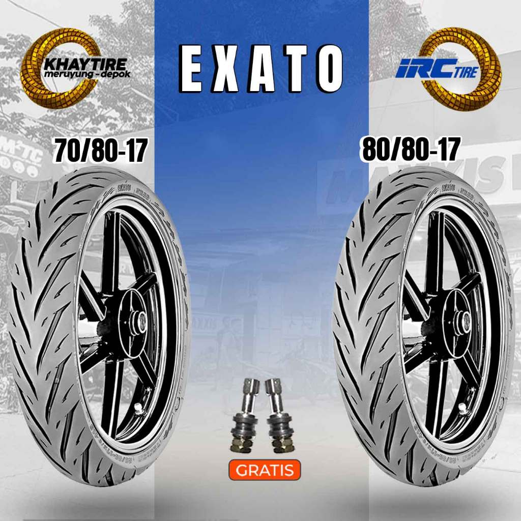 Paket Ban Tubles Motor Bebek IRC EXATO NR88 70/80 - 80/80 Ring 17