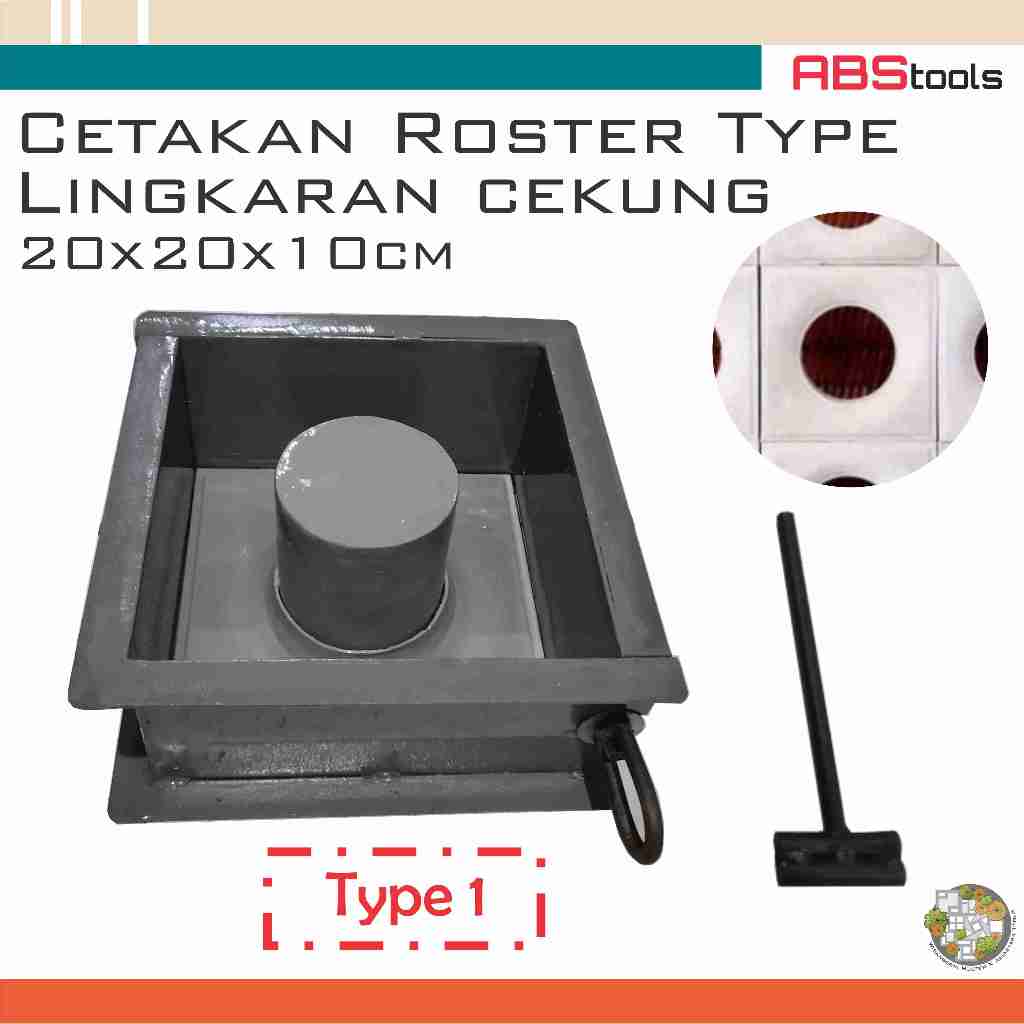 cetakan roster lingkaran cekung 20x20cm tinggi 10cm