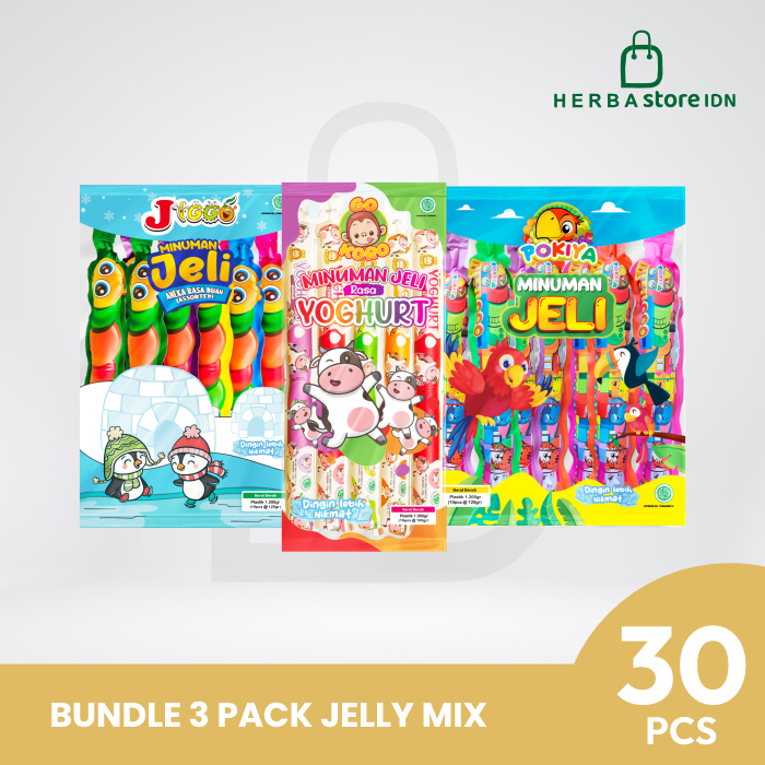 

Jelly MIX Bundle 3 Pack Free Box Serbaguna - Minuman Agar-agar Rasa Buah, Yogurt