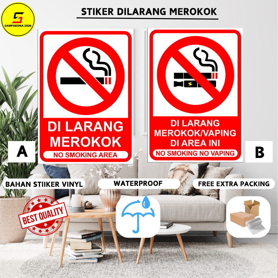 

Stiker dilarang merokok / Stiker No Smoking Area / Stiker Dilarang V4pe / Stiker No V4ping Area / Stiker V4ping / Stiker Sm0king