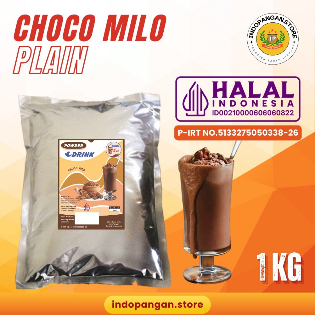 

Powder Rasa Choco Milo 1 Kg (PLAIN) Kemasan Foil / Bubuk Minuman Rasa Coklat Milo 1 Kg