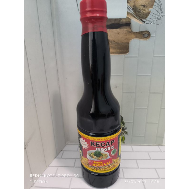 

Kecap Inggris Jumbo Kemasan 600mL Cap Sinar Mentari Halal