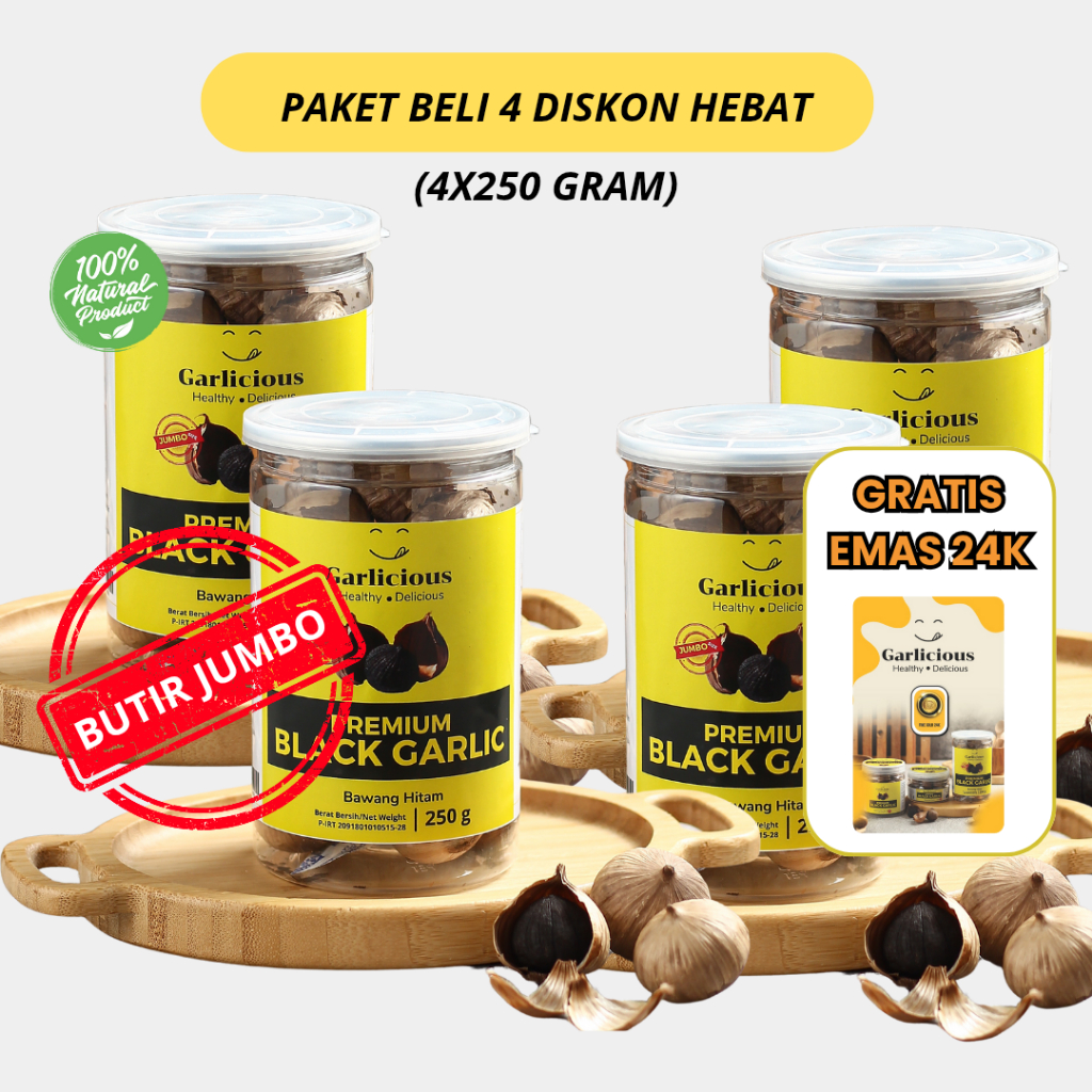 

Black garlic 1 kg Garlicious Original (Bawang Hitam Tunggal)