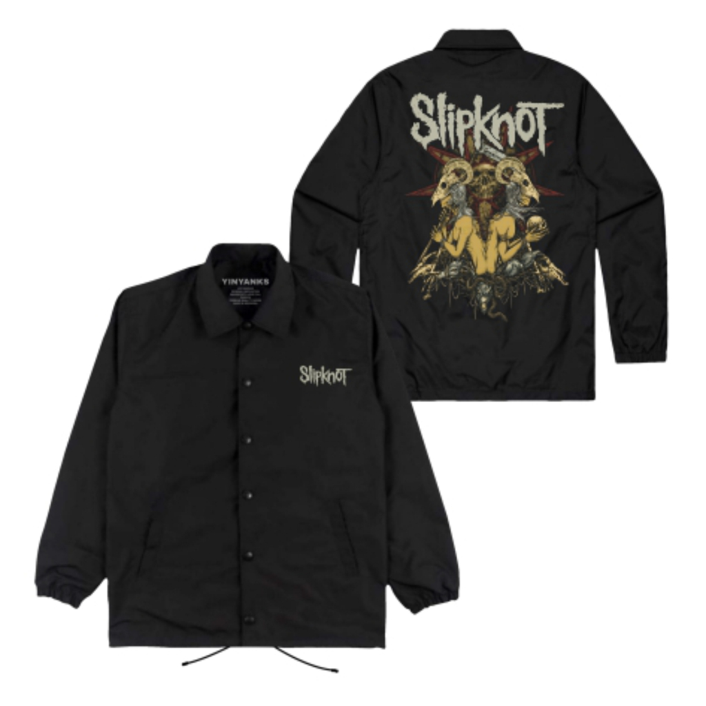 Yinyanks Jacket Coach Slipknot stnc Jacket musik warna Hitam
