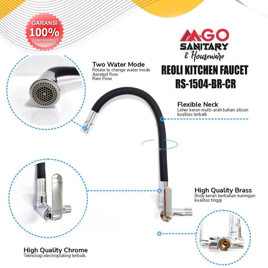 REOLI KITCHEN FAUCET/REOLI KERAN SINK CUCI PIRING FLEXILE/KERAN AIR FLEXIBLE HITAM