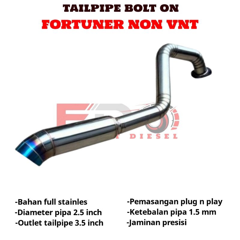 Tailpipe Bolt On Fortuner Non Vnt