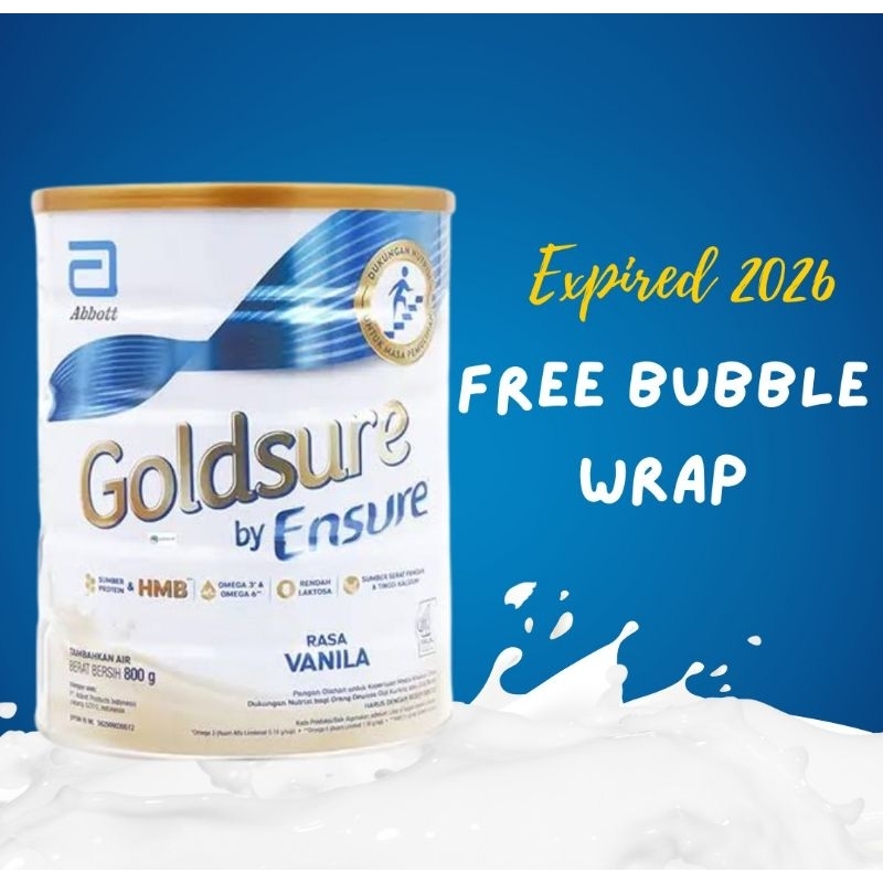 

GOLDSURE BY ENSURE VANILA 800 gram SUSU NUTRISI DEWASA Exp FEBRUARI 2026