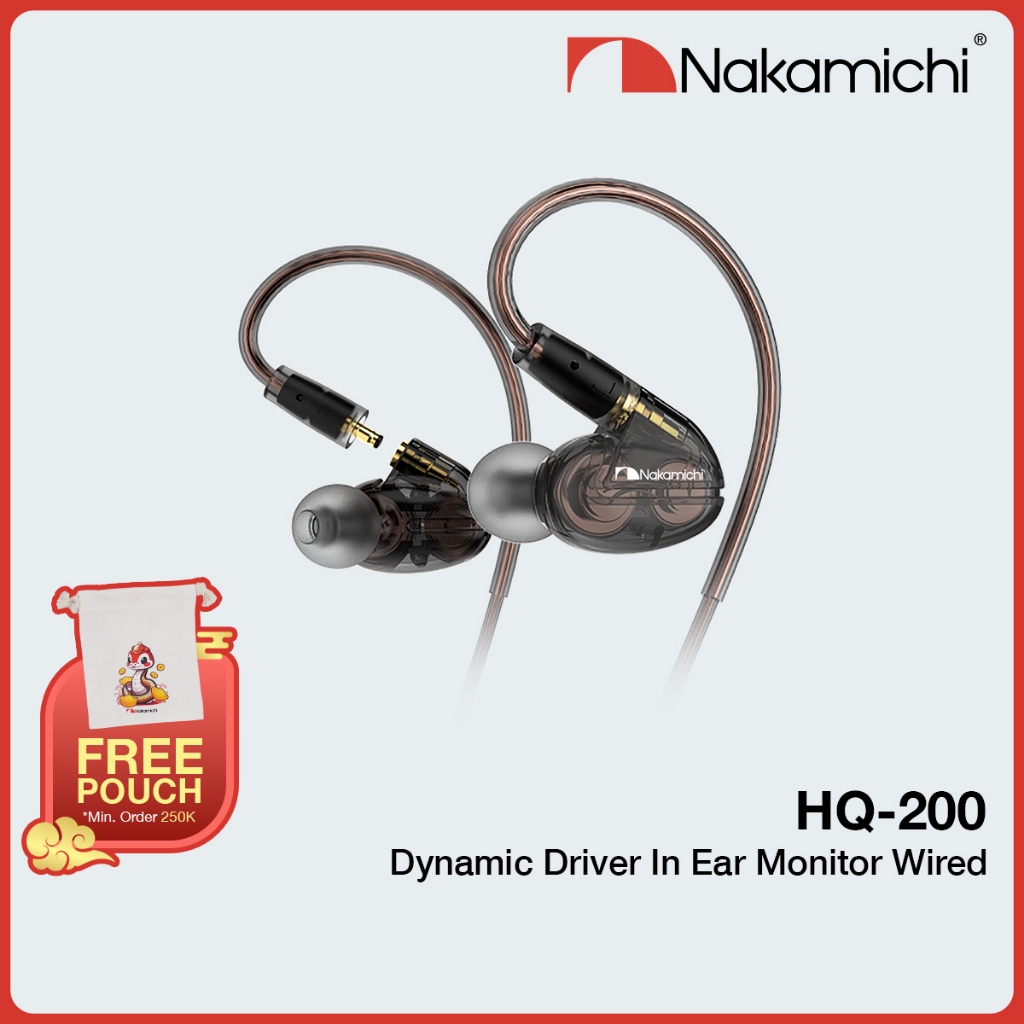 Nakamichi HQ 200 Dual Dynamic Driver In Ear Monitor Wired Earphone IEM Hitam