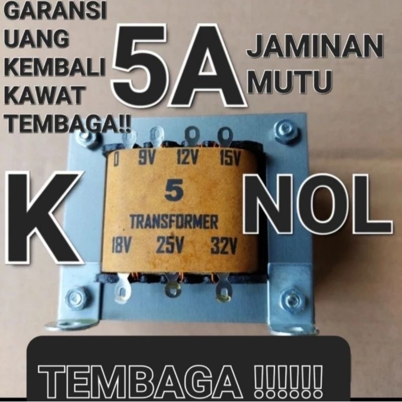 trafo 5 Amper Nol kecil asli tembaga murni