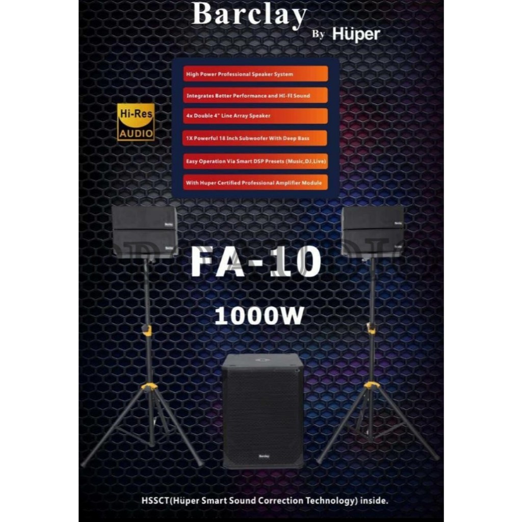 Speaker Subwoofer Aktif 18 Inch + Line Array BARCLAY FA10 | FA 10 | FA-10 Original 1000Watt By HUPER