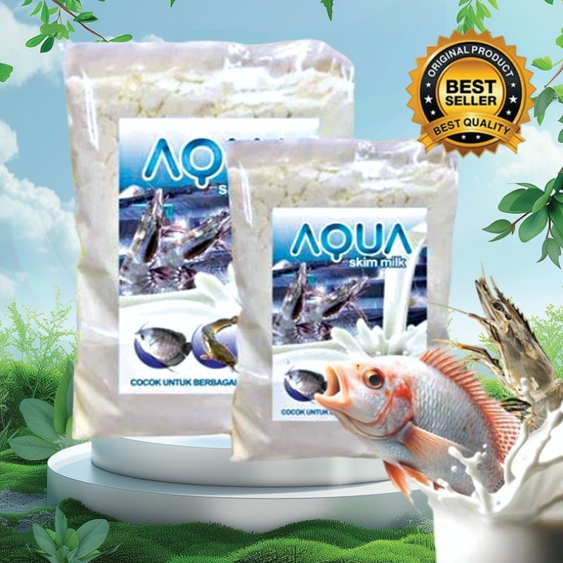 AQUA MILK 1 KG - Susu Skim Campuran Pakan Udang Gurame Lele Belut Untuk Tambak Perikanan Tambak Udan