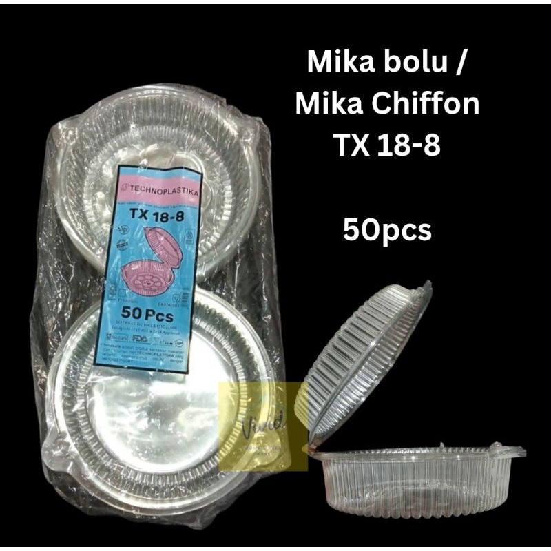 [50 PCS] Mika Bolu Chiffon Bundar 20 cm - Mika Plastik Bolu TX 18-8 - Mika Sifon Bulat - Mika Chifon