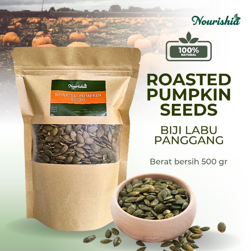 

Biji labu panggang 500gr / roasted pumpkin seeds 500gr