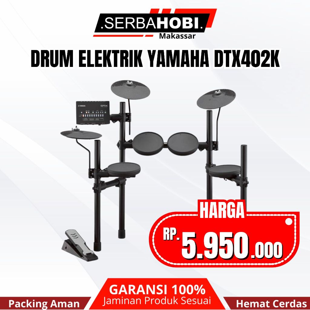 Drum Set Elektrik Yamaha DTX402K With Modul Sound Mantap