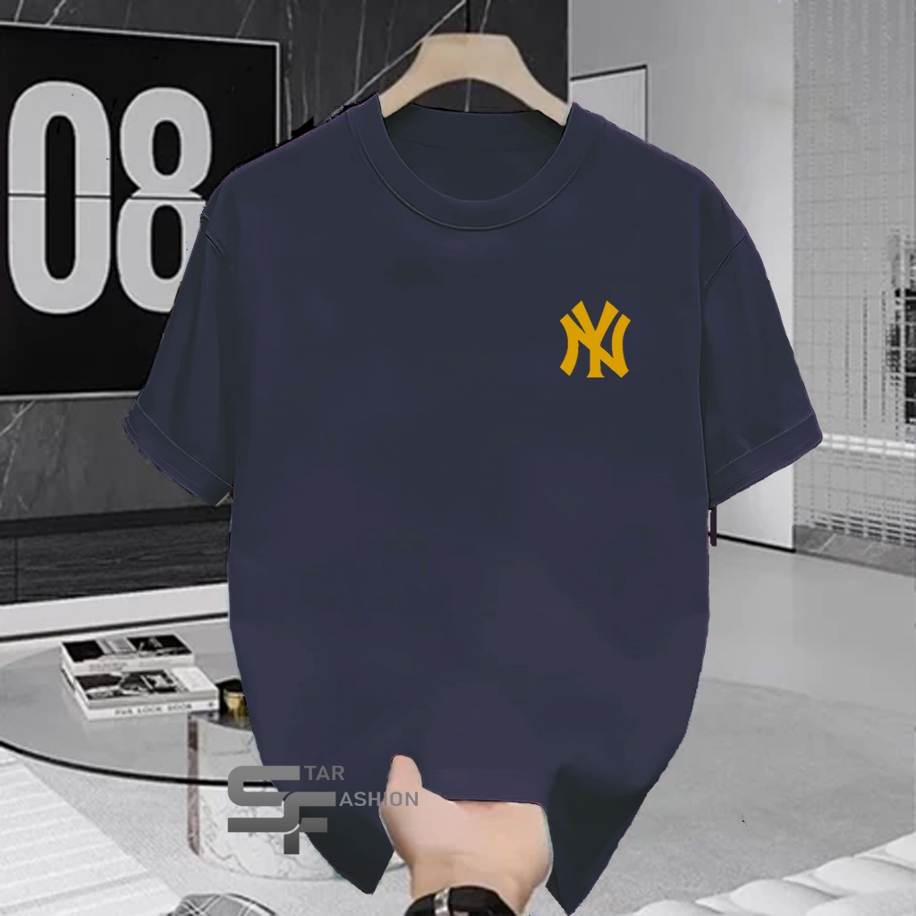 Kaos Pendek NY Motif Gold Kaos Atasan Pria Wanita S M L XL XXL Premium Unisex