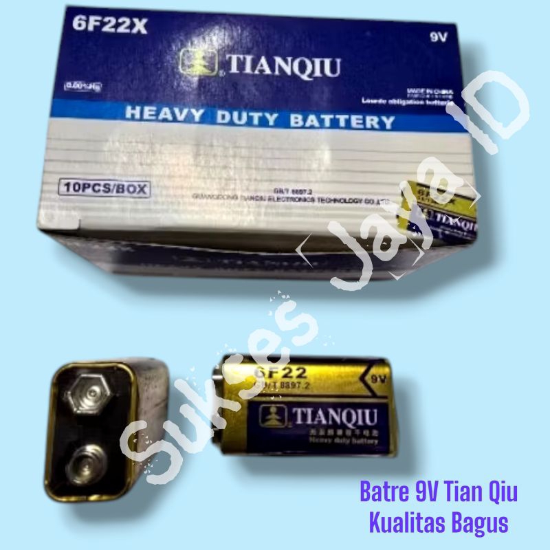 Batre 9Volt Baterai Kotak 9V Tianqiu Kualitas bagus